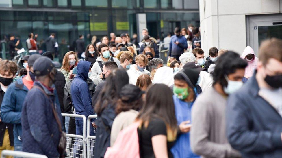 People queuing outside Tottenham Hotspur