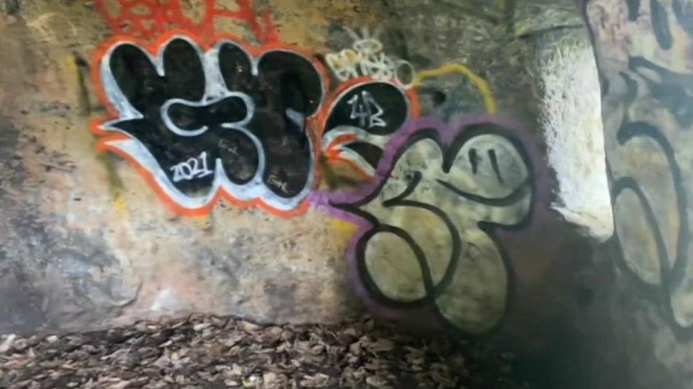 Anchor Church caves graffiti