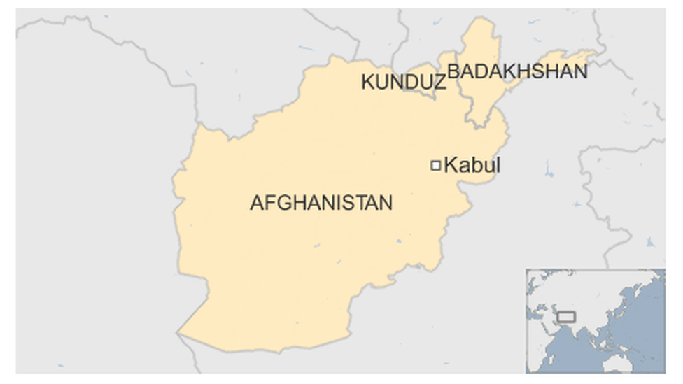 Map of Kunduz and Badakhshan