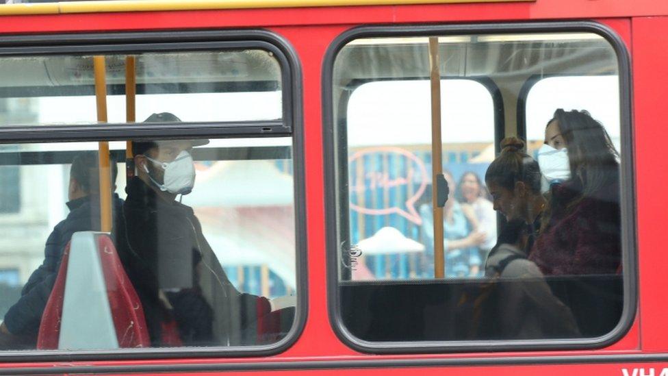 Commuters on bus