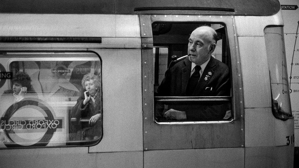 Victoria Line train at Oxford Circus in 1978