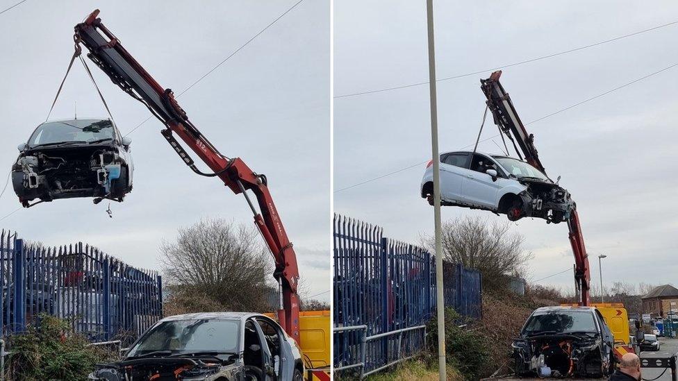 Stolen car body shells