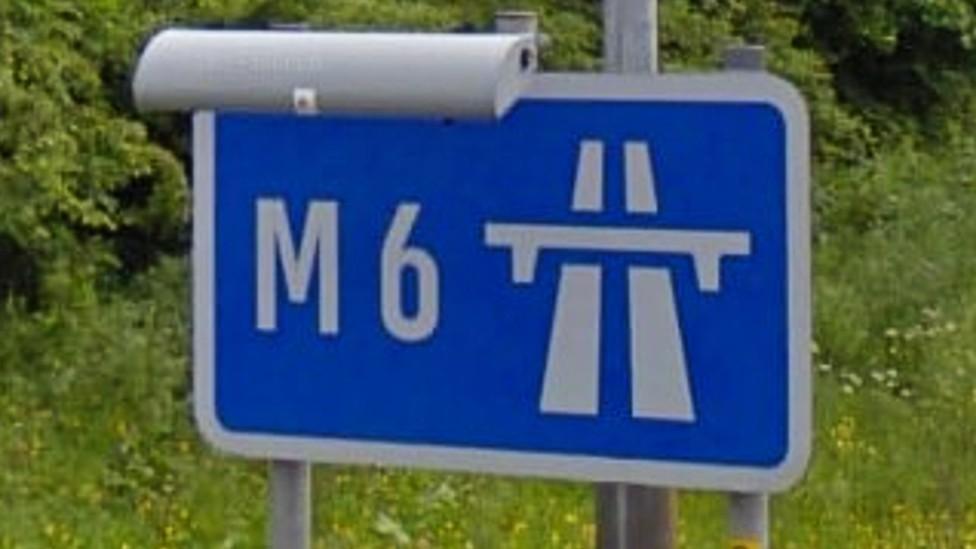 M6 motorway sign