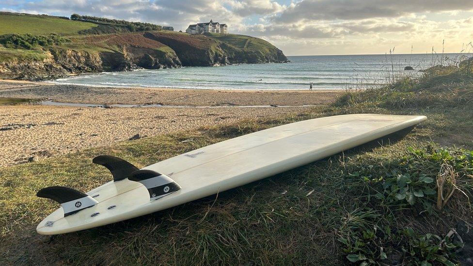 Surfboard by the sea