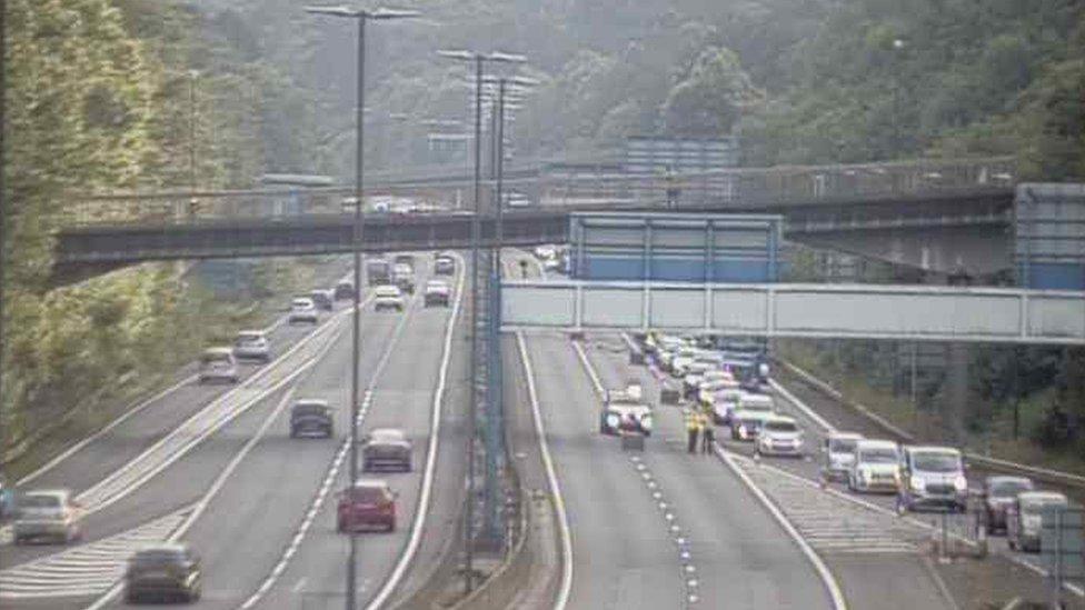 Police diverting traffic on the M4 near Newport