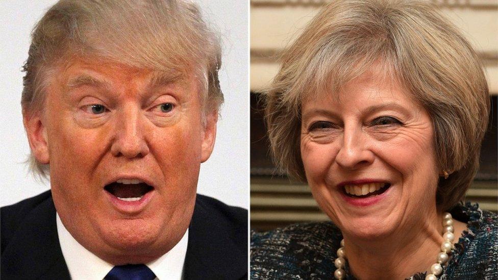 Donald Trump and Theresa May composite image