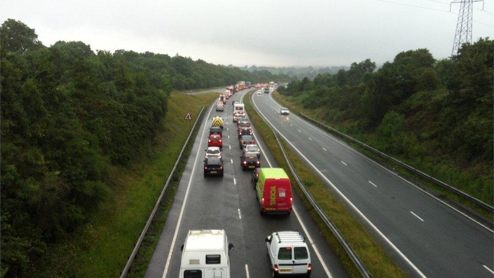 The A55 in north Wales; the UK government say any growth deal is about more than transport improvements