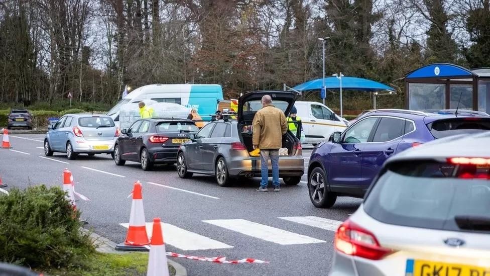 Bottled water stations were set up in Haywards Heath, Crawley, Crowborough and Pembury