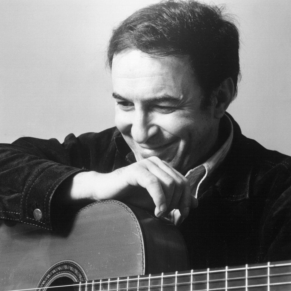 Black and white photograph of Joao Gilberto from around 1970