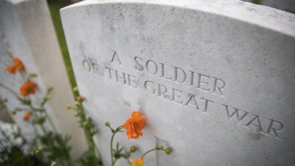 A grave for a soldier killed in World War One