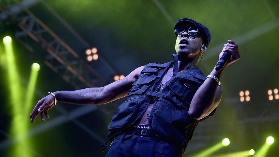 Skepta during a gig