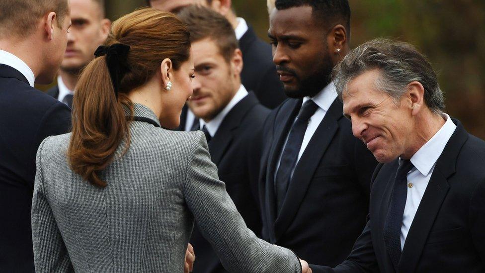 Prince William and Catherine meet senior figures from Leicester City