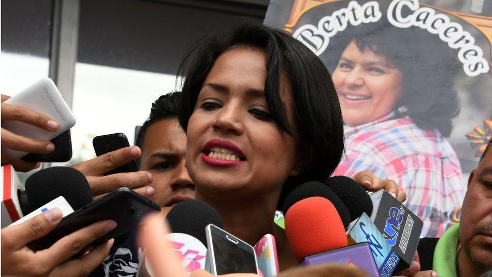 Olivia Zuniga speaks with the press during a protest on March 2, 2018.