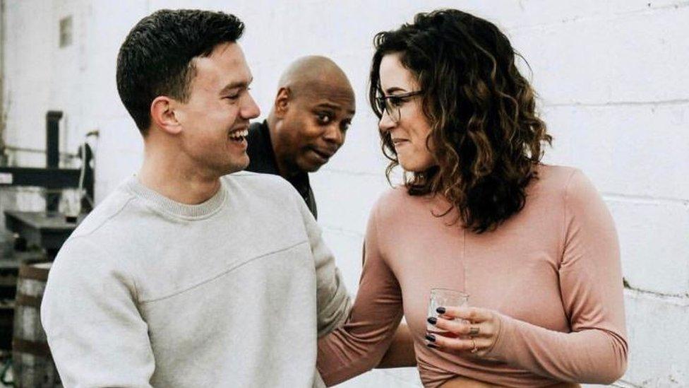 Dave Chappelle photobombs Thomas and Emily's engagement shoot