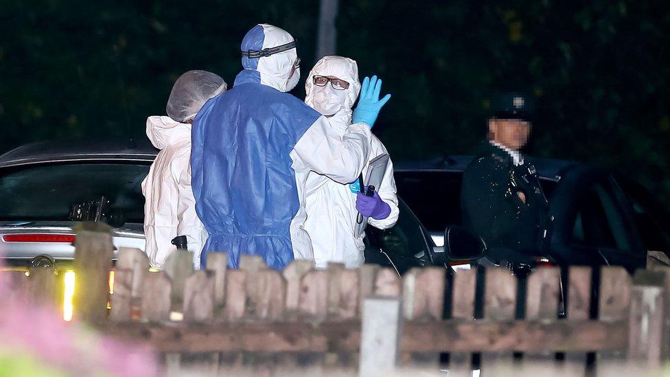 Forensic officers at Limehurst Way, Lisburn