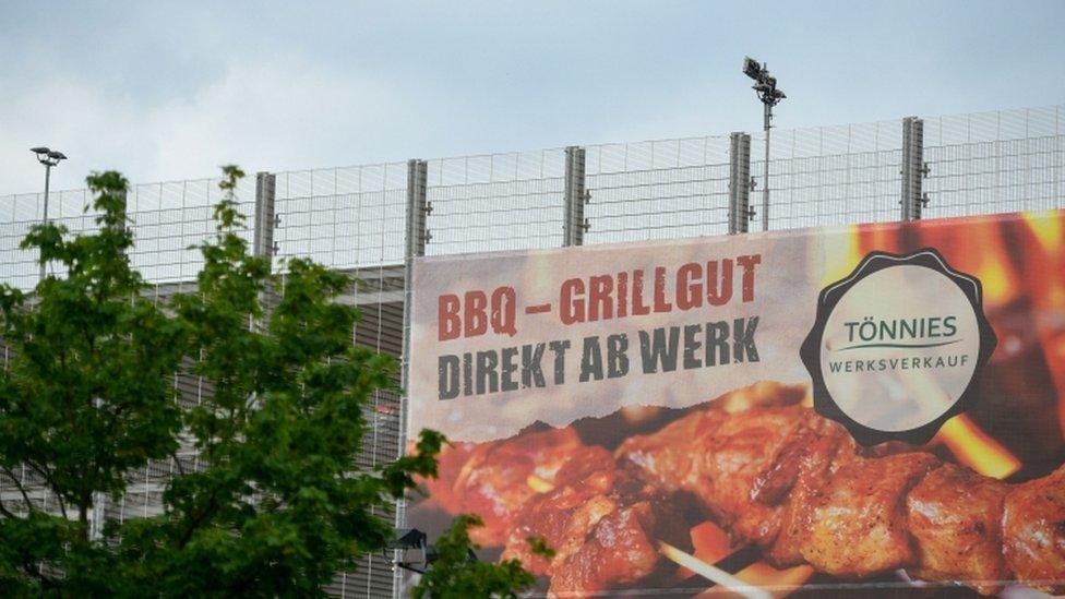 Tönnies meat processing plant in Rheda-Wiedenbrück, Gütersloh, 17 June 2020