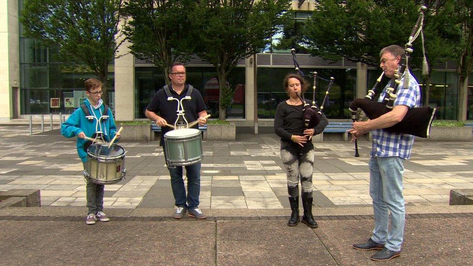 Musicians performing at the summer school