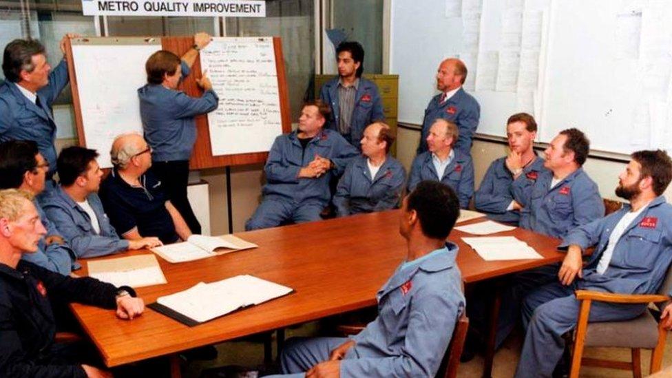 Longbridge workers at a Metro quality meeting