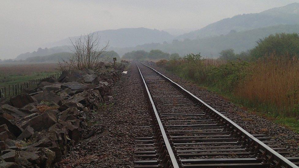 The view from the 'access point' near to where the rail worker was almost struck