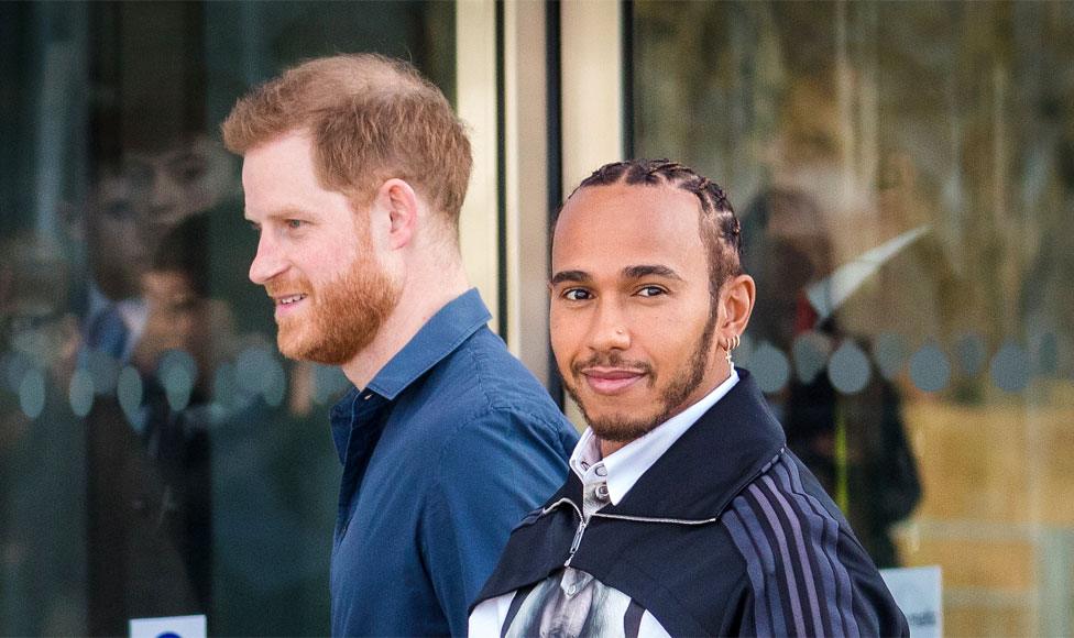 Prince Harry and Formula One world champion driver Lewis Hamilton