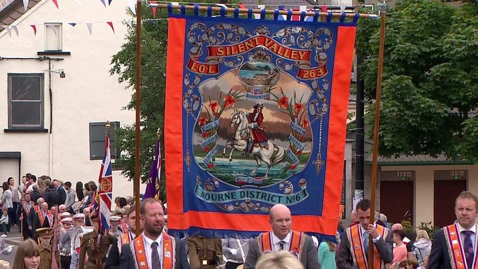 The local Orange Order lodges displayed their banners in Kilkeel