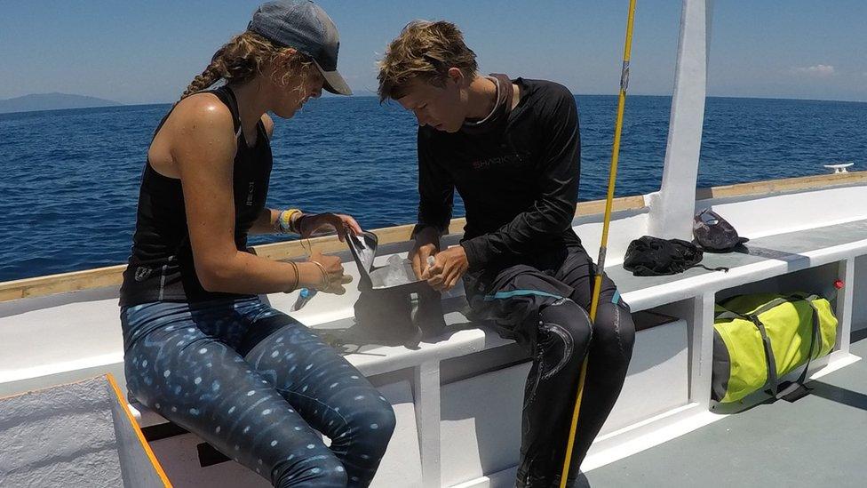 Stella Diamant on the research boat