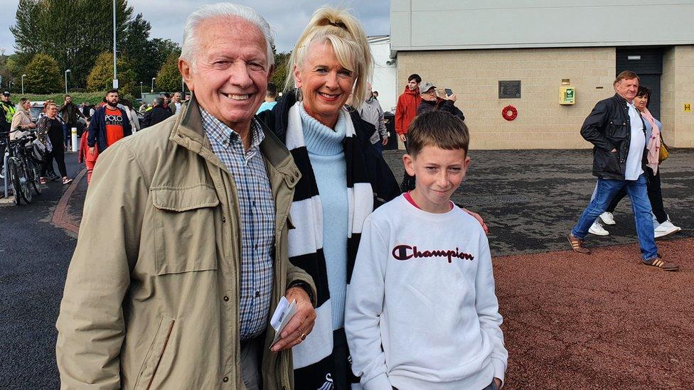 Nicola Bennet with husband Peter and her nephew