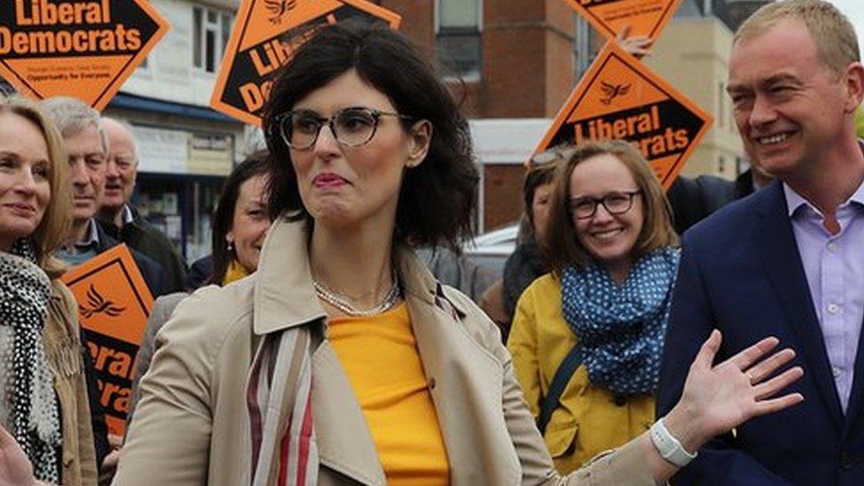 Layla Moran and Tim Farron campaigning