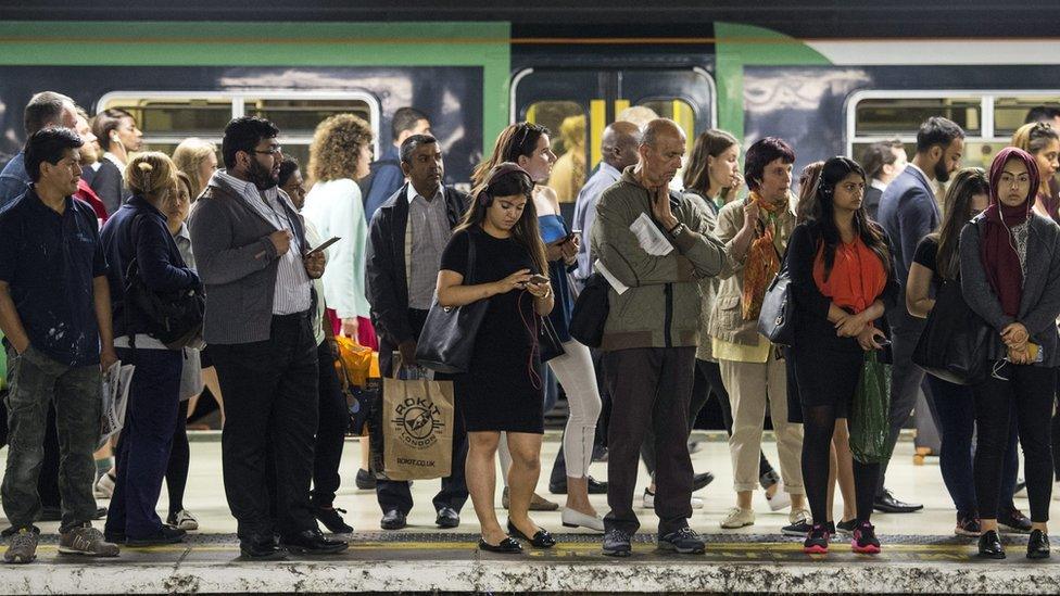 Passengers on platform