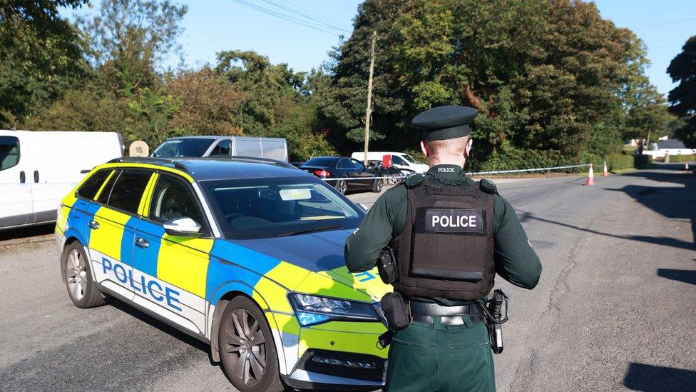 Police at the scene after the Crossmaglen shooting on 4 September