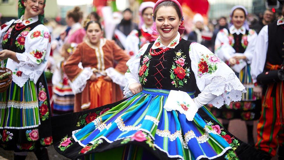 Dancers in Manchester Christmas Parade