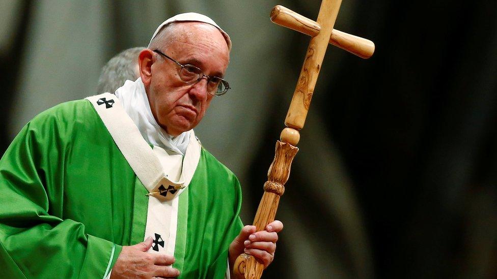 Pope Francis celebrates a Jubilee mass for prisoners in Saint Peter's Basilica at the Vatican