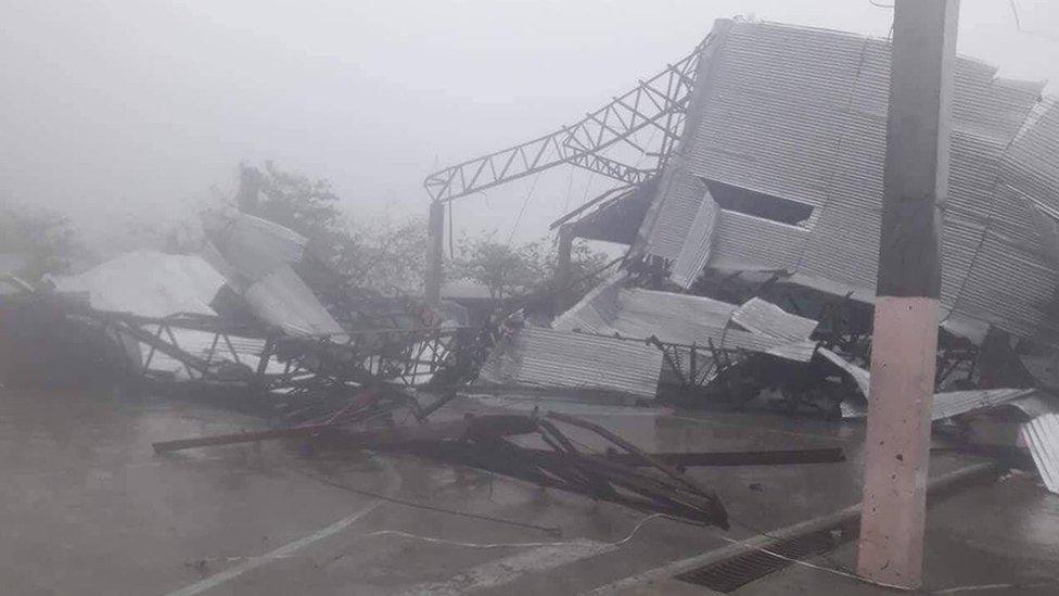 damaged building in Laoag