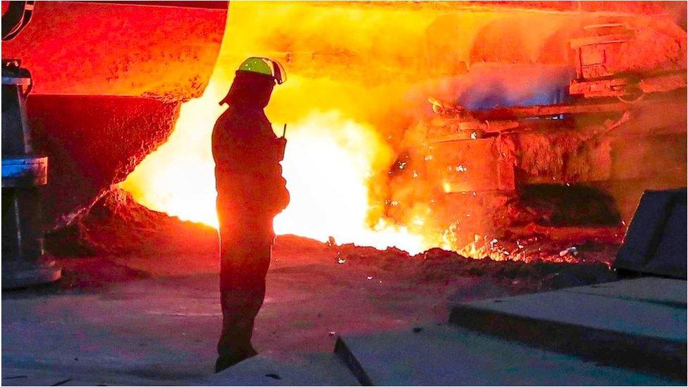 Worker at British Steel in Scunthorpe