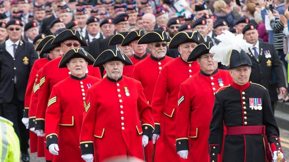 British armed forces parading in Liverpool