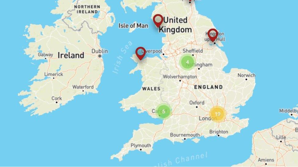 This map shows where some of the PPE shortages are in the UK.