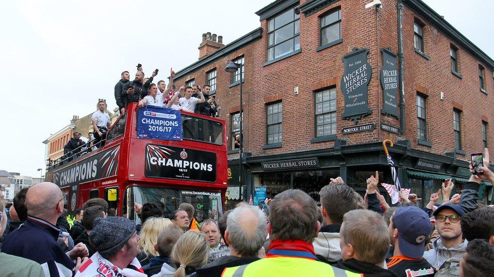 Sheffield United open-top bus parade