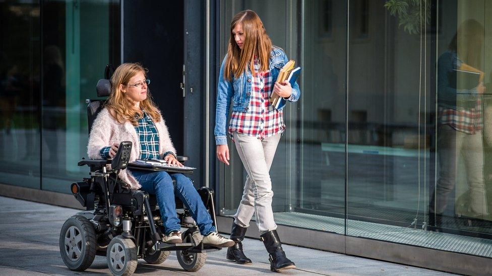 female wheelchair user