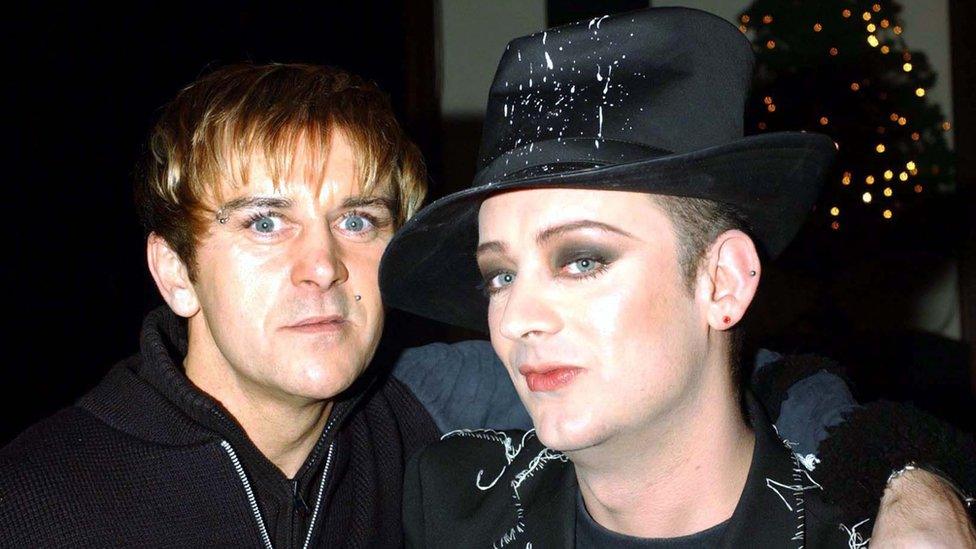 Steve Strange and Boy George in 2001