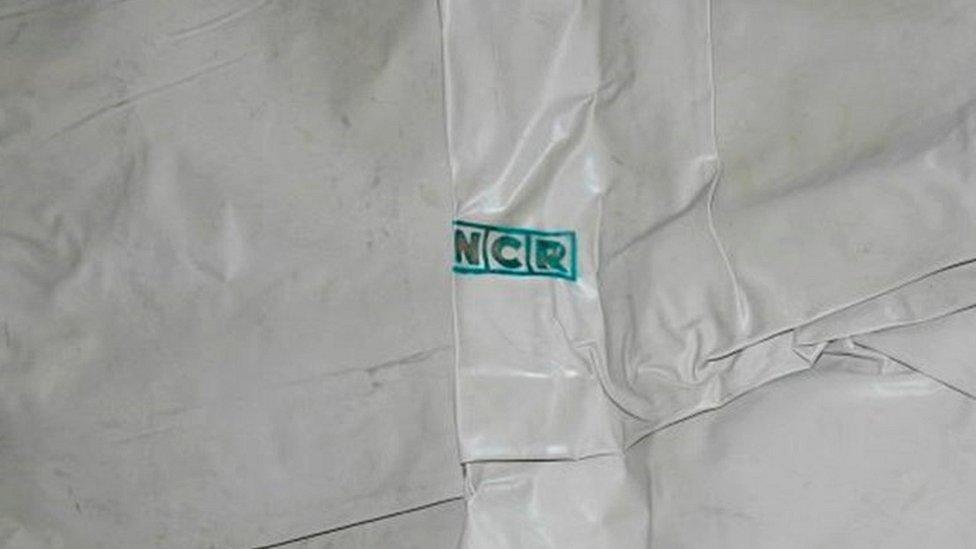 NCR sheet used to cover the body