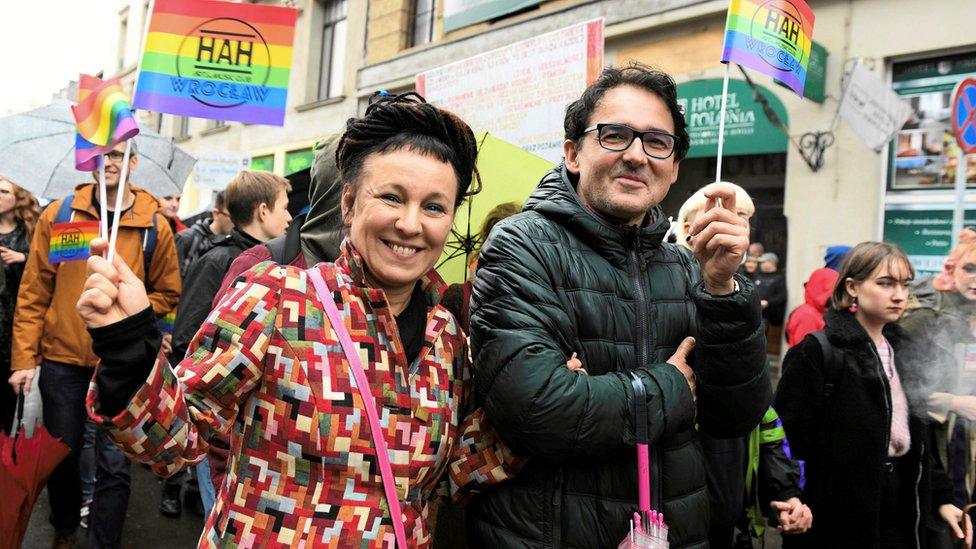 Tokarczuk took part in an equality march in Wroclaw, Poland, at the weekend