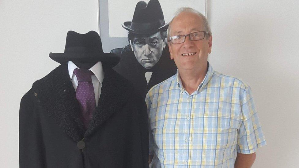 Mr Elms with the comic's famous hat and coat