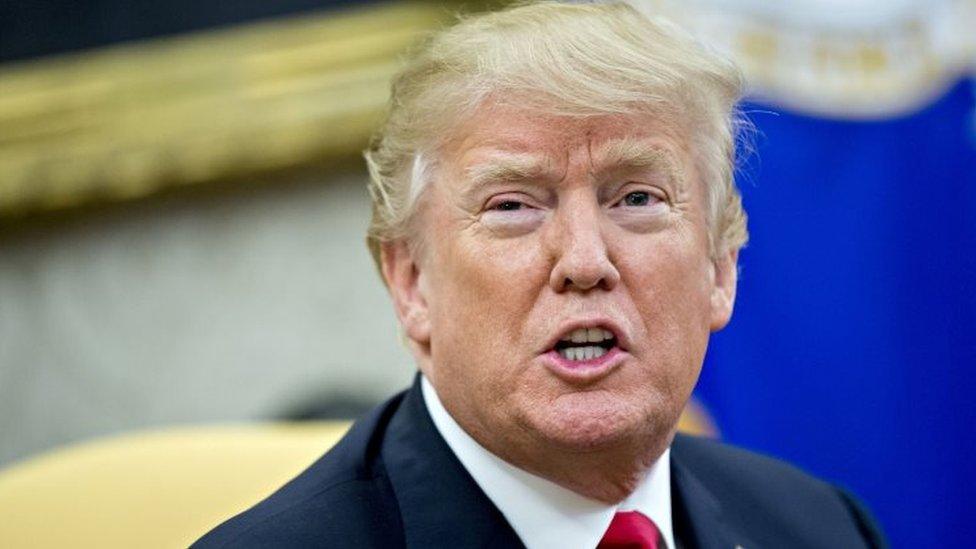 US President Donald Trump talks to reporters at Washington's Oval Office. Photo: 6 March 2018