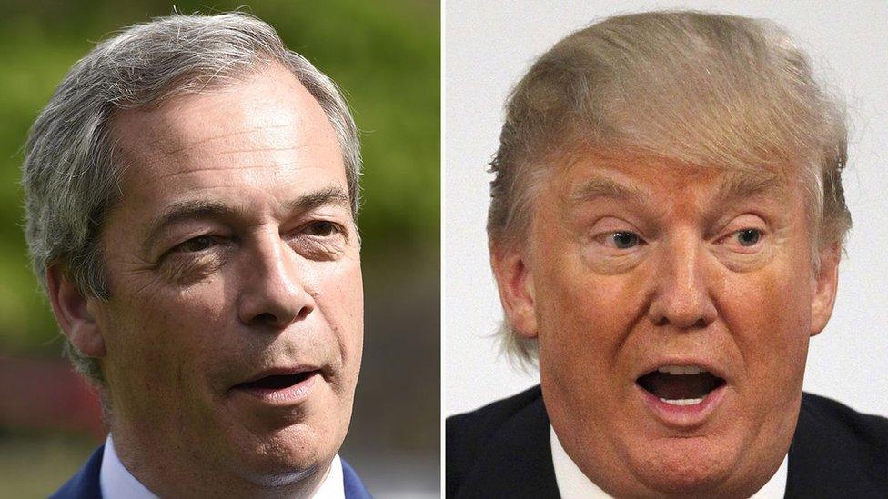 Nigel Farage (left) and Donald Trump