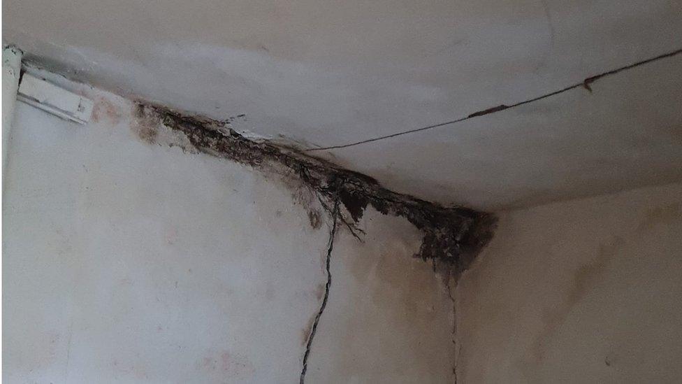 Cracks under the stairs