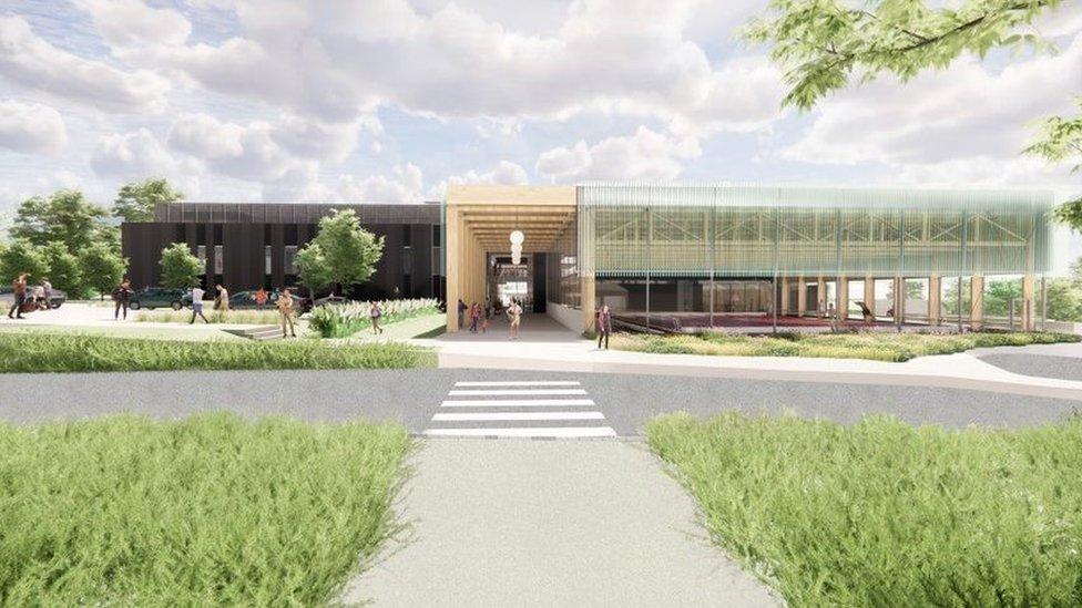 Artist's impression of the exterior of the planned West Denton leisure centre