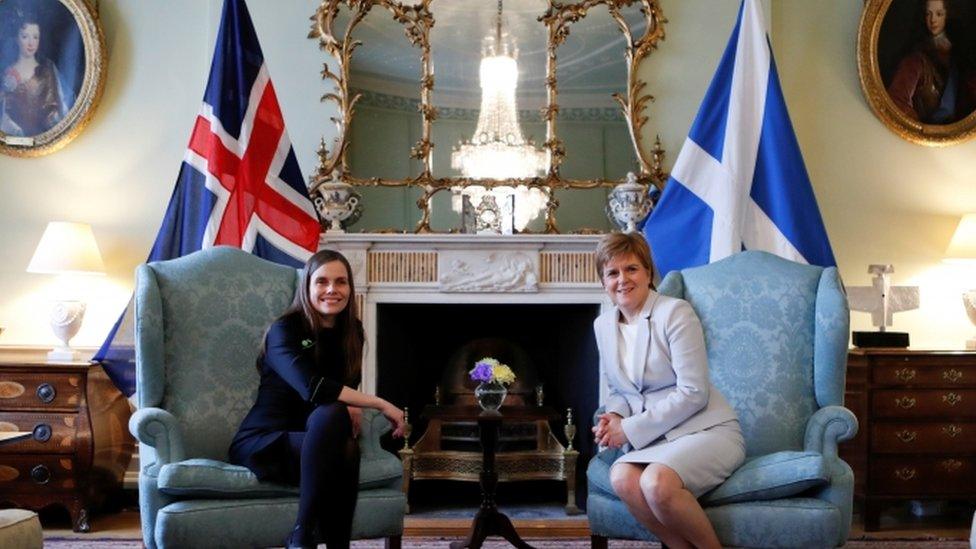 Katrín Jakobsdóttir sat down with the first minister at Ms Sturgeon's Bute House residence in Edinburgh.