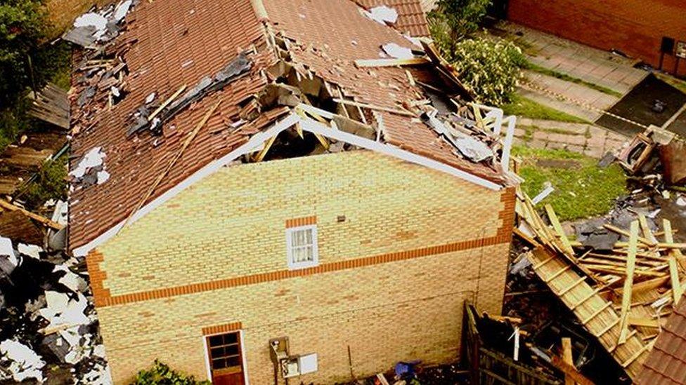 The scale of the damage to a house in Small Heath