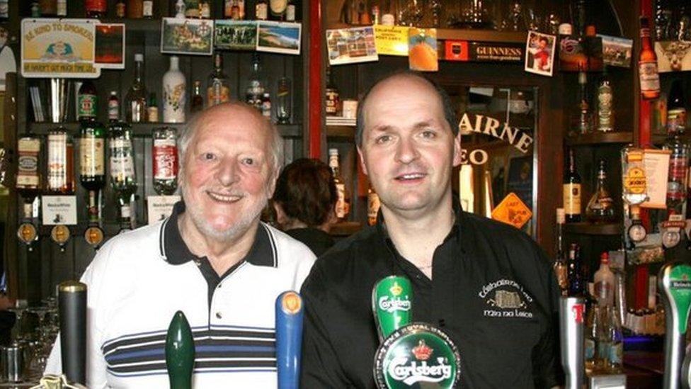 Leo and his son Bartley Brennan at Leo's Tavern