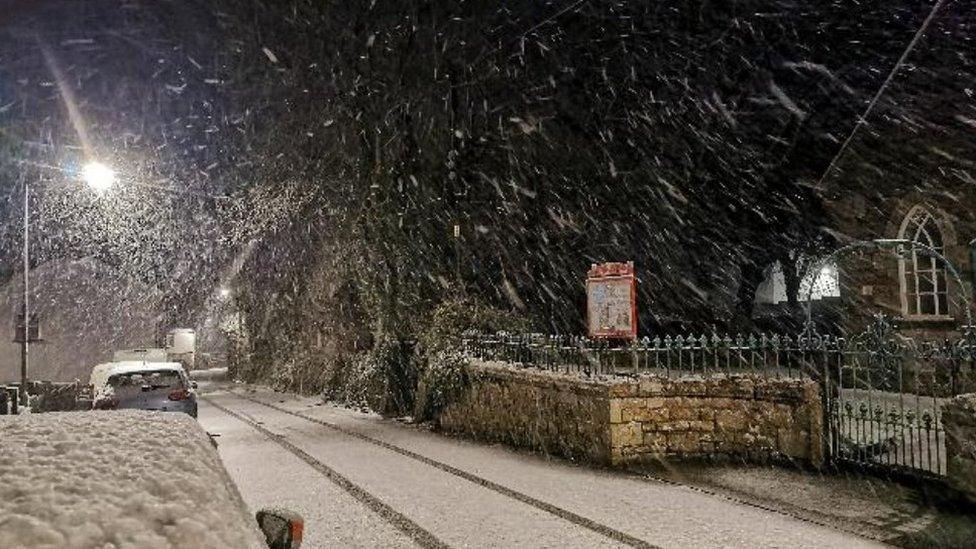 Snow in Madron, Cornwall